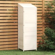vidaXL Abrigo de jardim 55x52x174,5 cm madeira de abeto maciça branco