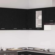 vidaXL Armário de Canto Suspenso - Carvalho Preto - 57 x 57 x 60 cm - Feito de Madeira Reconstituída