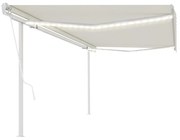 Toldo automático c/ LED e sensor de vento 5x3,5 m cor creme