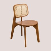 Cadeira De Jantar De Madeira Defne Castanho Nogal - Sklum