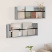 vidaXL Estante de Revistas 2 pcs Cinza Sonoma 80 x 12 x 30 cm