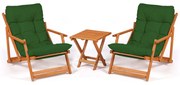 Conjunto de Mesa e Cadeiras de Jardim My007 – Verde Natural – 40/81x50