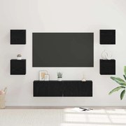 vidaXL Conjunto de móvel de TV Outros com armazenamento com porta 6 pcs Carvalho Preto