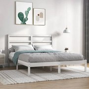 vidaXL Cama sem colchão 120x200 cm madeira de pinho maciça branco