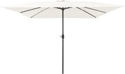 vidaXL Guarda-sol de Jardim Areia 295 x 295 x 245 cm Poliéster e Aço