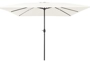 vidaXL Guarda-sol de Jardim Branco, Preto 295 x 295 x 245 cm