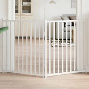 vidaXL Portão p/ cães dobrável 2 painéis 160 cm abeto maciço branco