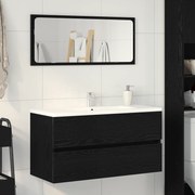 vidaXL Gabinete para Pia Carvalho Preto 90x38,5x45 cm Madeira Engenheirada