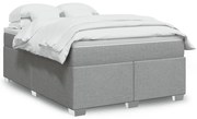 vidaXL Cama com molas/colchão 160x200 cm tecido cinzento-claro