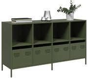vidaXL Aparador 135x39x73,5 cm aço laminado a frio verde-azeitona