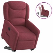 vidaXL Poltrona reclinável elevatória tecido vermelho tinto