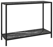 Mesa consola 100x35x75 cm vidro temperado preto