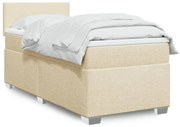 vidaXL Cama com molas/colchão 80x200 cm tecido cor crème