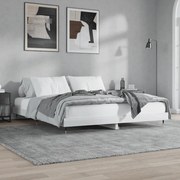 vidaXL Estrutura de cama 140x200 cm derivados madeira branco brilhante
