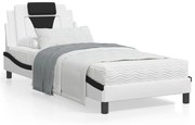 vidaXL Estrutura de cama c/ cabeceira couro artificial 90x190cm