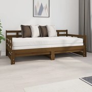 Estrutura sofá-cama de puxar pinho maciço castanho 2x(90x190)cm