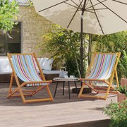 vidaXL Cadeiras de praia dobráveis 2 pcs tecido multicor