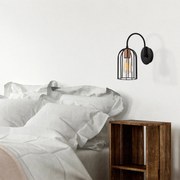 Candeeiro de Parede Pamukkale – Preto e Bronze – 14x30 cm