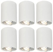 Conjunto de 6 focos brancos rotativos e inclináveis - Rondoo up Moderno