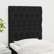 vidaXL Cabeceira de cama 2 pcs tecido 80x7x78/88 cm preto