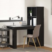vidaXL Mesa com prateleira com armazenamento Carvalho preto 122 x 67 x 145 cm