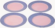 Pratos de jantar em porcelana Aunty, conjunto de 4
