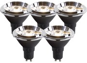 Conjunto de 5 lâmpadas LED GU10 dim to warm AR70 6W 2000K-3000K