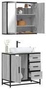2 pcs conjunto móveis WC derivados de madeira sonoma cinza