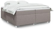 vidaXL Cama com molas/colchão 200x200 cm tecido castanho-acinzentado