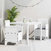 vidaXL Conjunto de Jantar de Jardim 3 pcs Branco 100 x 100 x 73 cm