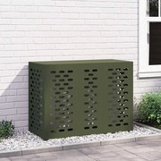 vidaXL Capa para Ar Condicionado Verde-Azeitona 110x50x80 cm Aço