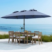 Guarda-sol jardim duplo grande com BASE retangular com pega 470 x 285 x 261 cm Azul