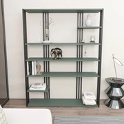 Estante Jenny – Verde/Preto – 120x160x29,6 cm