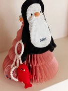 Peluche plano pinguim personalizável e chocalho Banquise branco