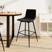vidaXL Banco de bar veludo preto