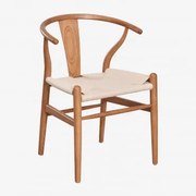 Cadeira De Jantar Em Madeira De Olmo Uish Edition Castanho Fresno - Sklum