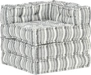 vidaXL Pufe modular tecido cinzento às riscas