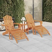 Cadeiras de jardim Adirondack c/ apoio pés 2 pcs acácia maciça