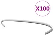 vidaXL Ganchos para gabiões 100 pcs aço galvanizado 20 cm