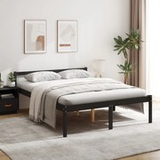 Cama para idosos king size 150x200 cm pinho maciço preto