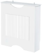 HOMCOM Cobertura Radiador 78x19x82cm Cobertura Radiador de MDF Moderno com Prateleira Carga 10kg e Dispositivo Anti Rolamento para Sala de Estar Dormitório Branco