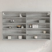 vidaXL Armário vitrine 100x15x58 cm derivados de madeira cinza sonoma