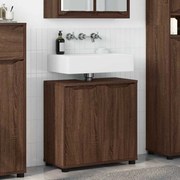 vidaXL Gabinete para lavatório de banheiro com porta Carvalho Marrom