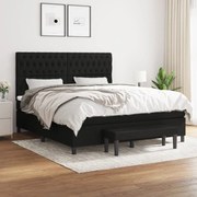vidaXL Cama com molas/colchão 180x200 cm tecido preto