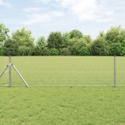 Cerca de Arame Soldado com 7 Postes 0.4x10 m Aço Galvanizado