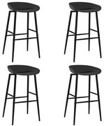 vidaXL Cadeiras de bar 4 pcs preto