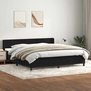 vidaXL Cama com molas/colchão 180x210 cm veludo preto