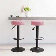 Bancos de bar 2 pcs veludo rosa