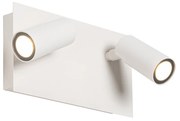 Candeeiro de parede exterior moderno branco com LED 2-luzes IP54 - Simon Moderno