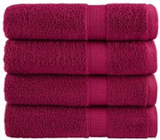 vidaXL Toalhas de banho premium SOLUND 4 pcs 70x140 cm 600 gsm bordô
